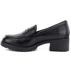 Women's black high-heeled moccasins Potocki SZ12870