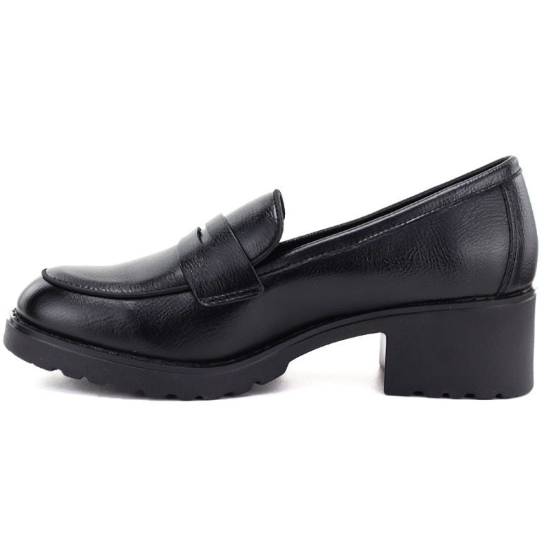 Women's black high-heeled moccasins Potocki SZ12870