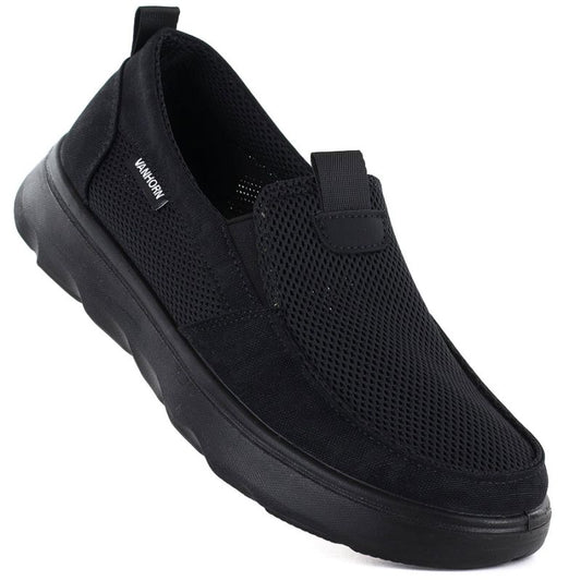 Men's slip-on shoes, black, Vanhorn WN32302 VanHorn