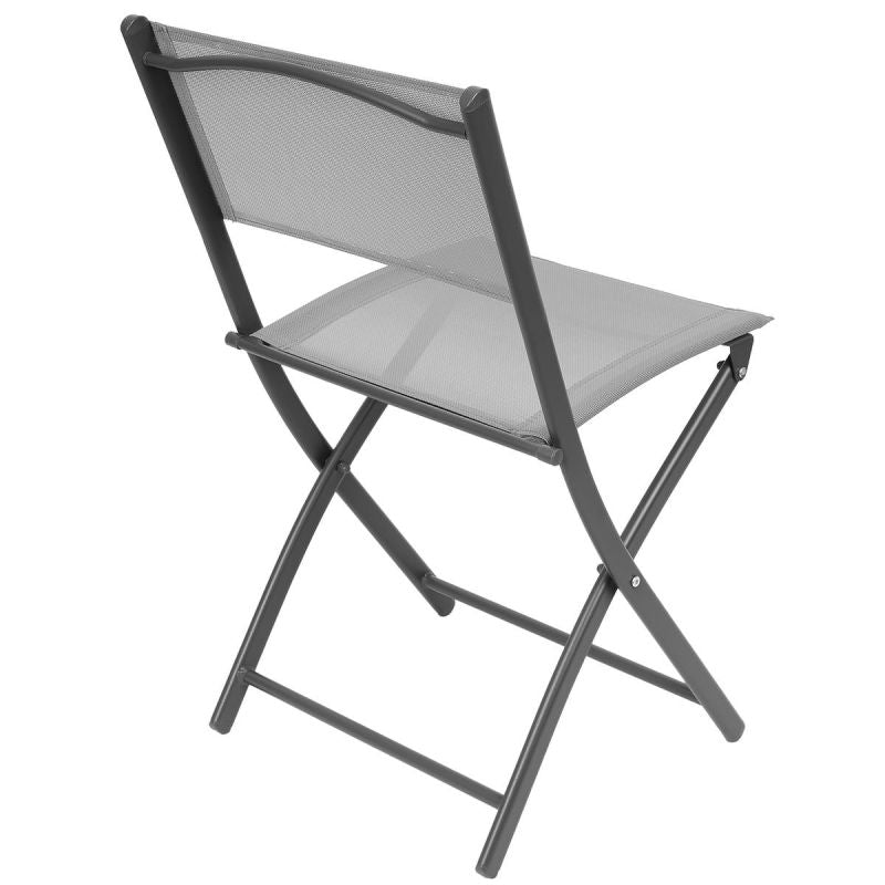 BALCONY FURNITURE SET ROUND TABLE AND 2 FOLDING CHAIRS GRAY Home and Garden/Garden Your Sports Performance