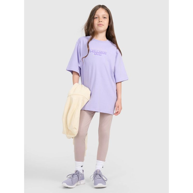 Girls' knitted leggings 4F 4FJRAW25TTIGF291-83S *Kategoria tymczasowa Your Sports Performance