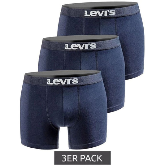 Levi's Men's Boxers 3-Pack Navy Blue Cotton Boxer Briefs In preparation Your Sports Performance