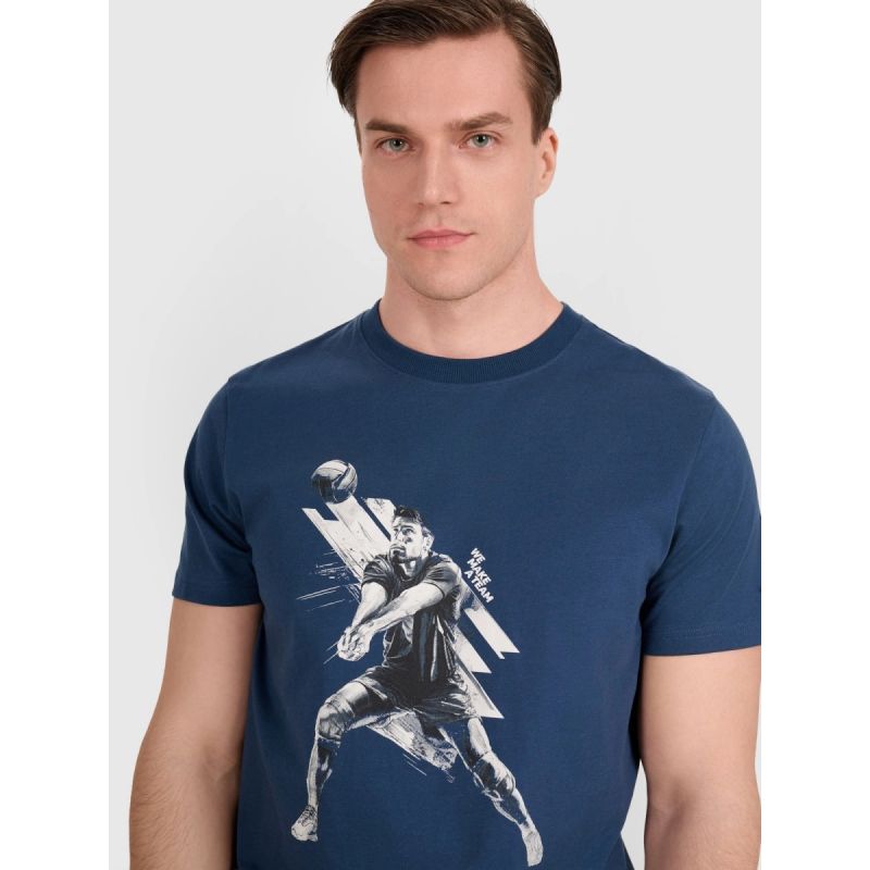 Men's regular t-shirt with volleyball print 4F 4FRAW25TTSHM3237-46S Clothing Your Sports Performance
