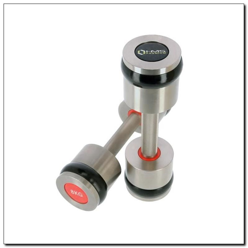 Chrome dumbbells 2x8 kg silicone elements HMS Premium HH08 In preparation Your Sports Performance