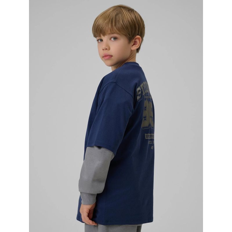 Boy's loose T-shirt with print 4F 4FJRSS26TTSHM3465-31S 4f