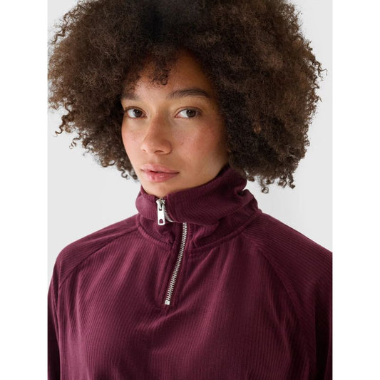 Women's velour sweatshirt without a hood, 4F 4FRAW24TSWSF2054-60S *Kategoria tymczasowa Your Sports Performance