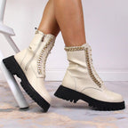 Leather ankle boots with a chain insulated Artiker W HBH40 Footwear/Outdoor/Artiker Your Sports Performance