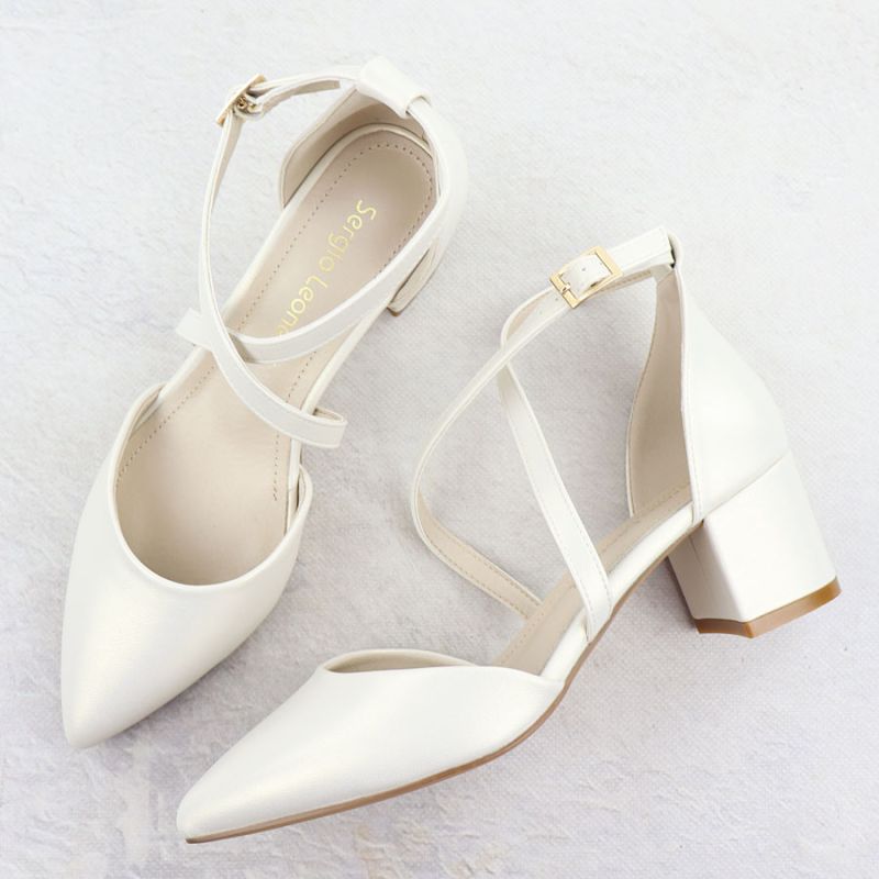 Women's pearl cream Sergio Leone SK-830 heeled sandals Footwear Your Sports Performance