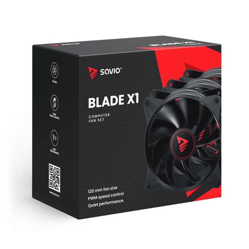 SAVIO 3 X 120MM 4-PIN PWM BLADE FAN SET Chłodzenie/Chłodzenie - zestawy Your Sports Performance