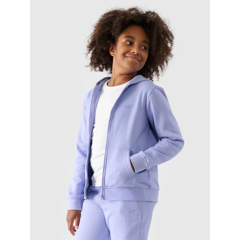 Girls' sweatshirt with a hood, 4F Junior 4FJWMM00TSWSF1315-32S *Kategoria tymczasowa Your Sports Performance