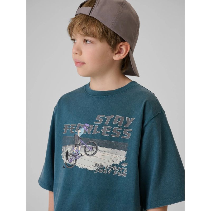 Boy's cotton T-shirt 4F 4FJRSS26TTSHM4279-46S