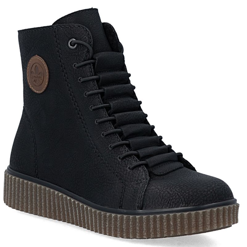 Women's insulated platform ankle boots black Rieker Y4308-00