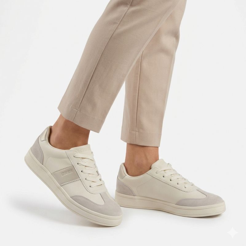 Beige women's leather sneakers Big Star TT274155 To be categorized Your Sports Performance