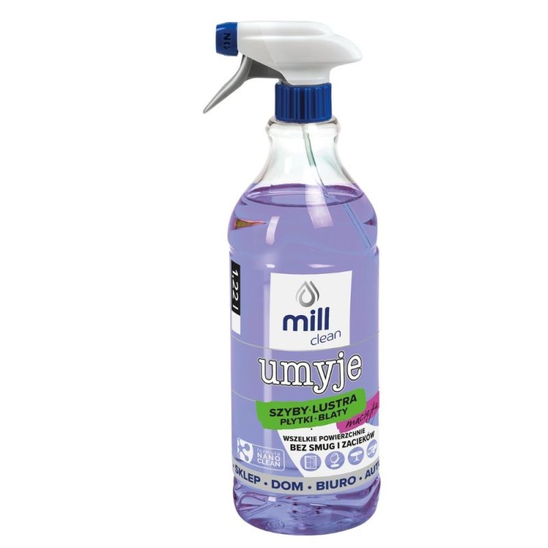 MILL CLEAN WASHES Liquid for cleaning windows, mirrors and tiles with Maciejka scent 1.22l Chemia/Preparaty do mycia i nabłyszczania powierzchni Your Sports Performance