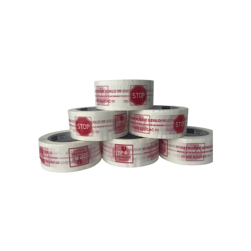BSTech adhesive tape with print 48x100m "Careful glass" Artykuły pakowe/Taśmy pakowe Your Sports Performance
