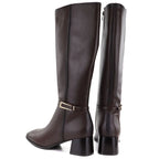 Women's brown leather high-heeled boots Sergio Leone KZ-31-S