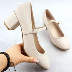 Nude low-heeled pumps with strap Sergio Leone PB176 Footwear Your Sports Performance