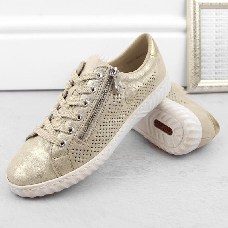 Comfortable leather shoes Rieker W RKR694, beige Footwear/Lifestyle/Rieker Your Sports Performance