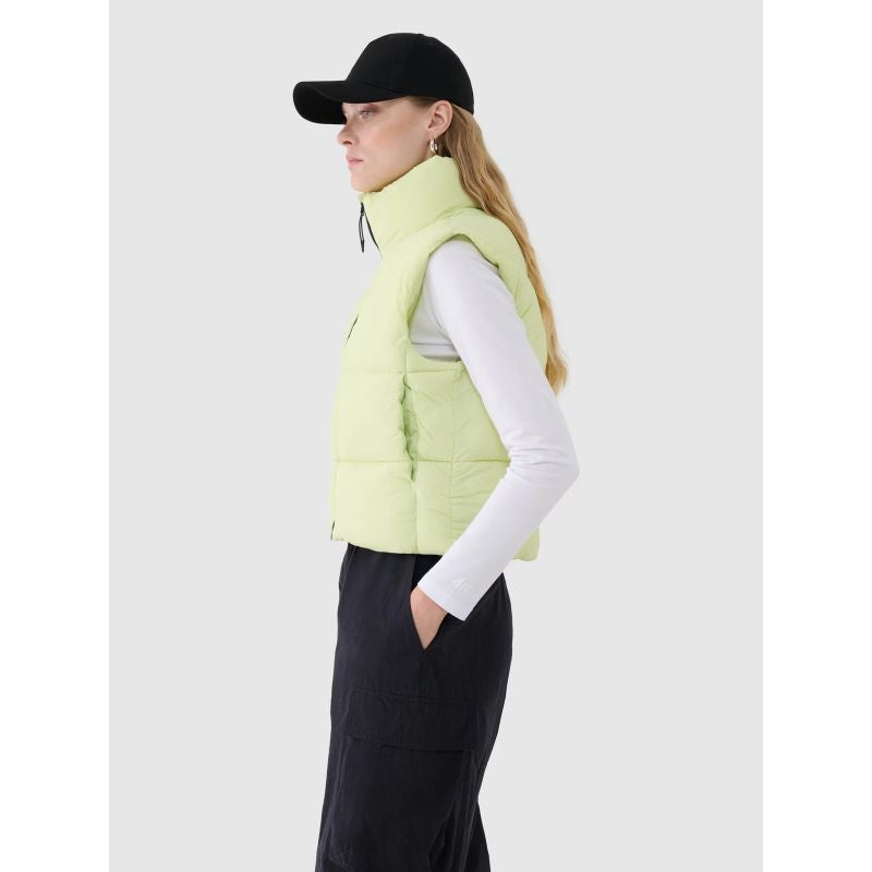 Cropped down vest with synthetic filling for women 4F 4FWSS25TVJAF182-45S *Kategoria tymczasowa Your Sports Performance