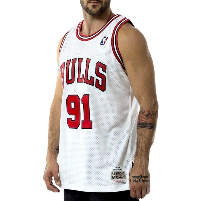 Mitchell &amp; Ness Chicago Bulls NBA Swingman Jersey Bulls 97-98 Dennis Rodman M SMJYAC18079-CBUWHIT97DRDN Clothing/Lifestyle/T-shirts/Mitchell & Ness Your Sports Performance