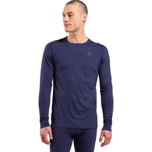 Odlo BL TOP crew neck l/s MERINO 200 long sleeve thermal underwear size L Blue Odzież militarna/Bielizna termoaktywna Your Sports Performance
