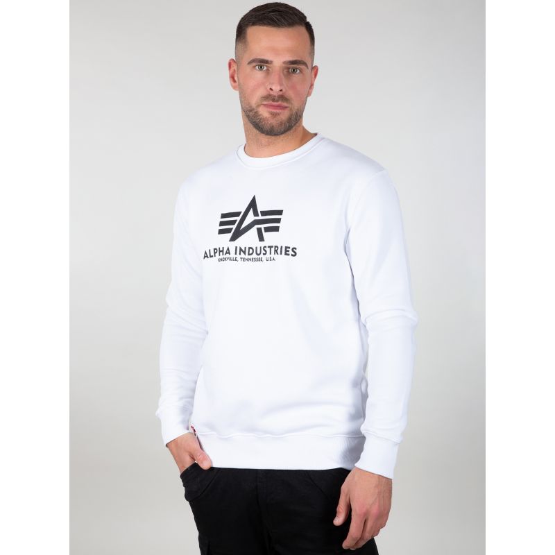Alpha Industries Basic Sweater black men's open-front sweatshirt with logo print (178302-09) Alpha Industries