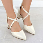 Women's pearl cream Sergio Leone SK-830 heeled sandals Footwear Your Sports Performance