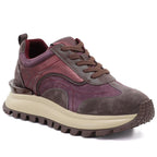 Leather platform sneakers burgundy Artiker 59C0009