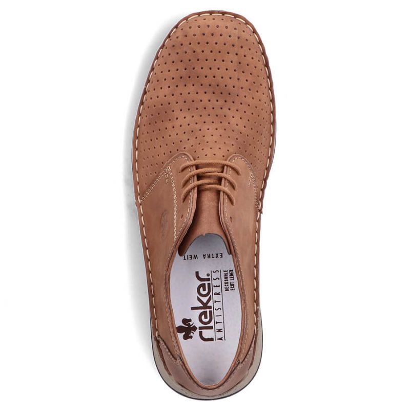 Rieker M RKR528 brown openwork leather shoes