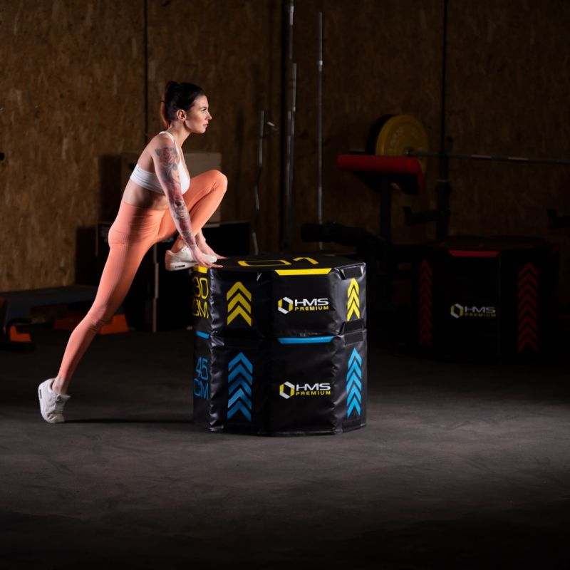 Set of three HMS Premium octagonal plyometric boxes PYOBS01 In preparation Your Sports Performance
