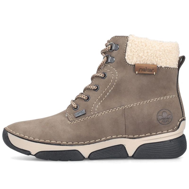Women’s Brown Leather Lined Hiking-Style Ankle Boots Rieker 45925-25