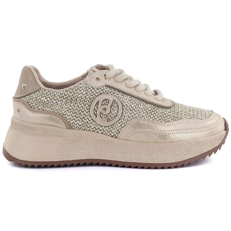 Women's leather sneakers with gold braid Gino Fabiani OL39-5 GOLD Gino Fabiani