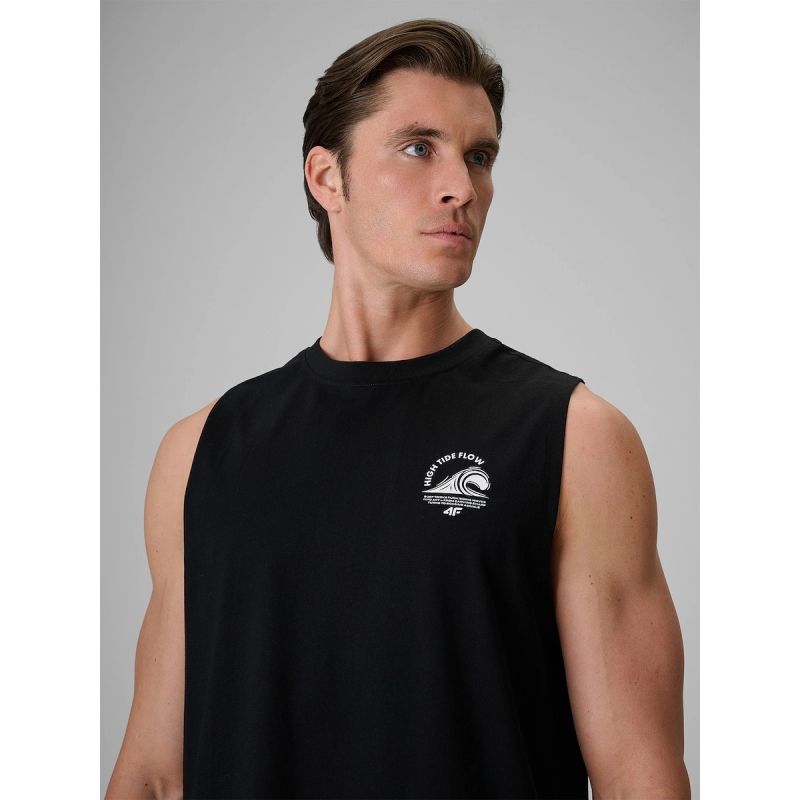 Men's relaxed sleeveless T-shirt with print 4F 4FRSS26TSLEM365-20S 4f