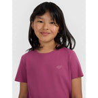 Girls' regular-fit plain T-shirt 4F 4FJRAW25TTSHF3233-50S