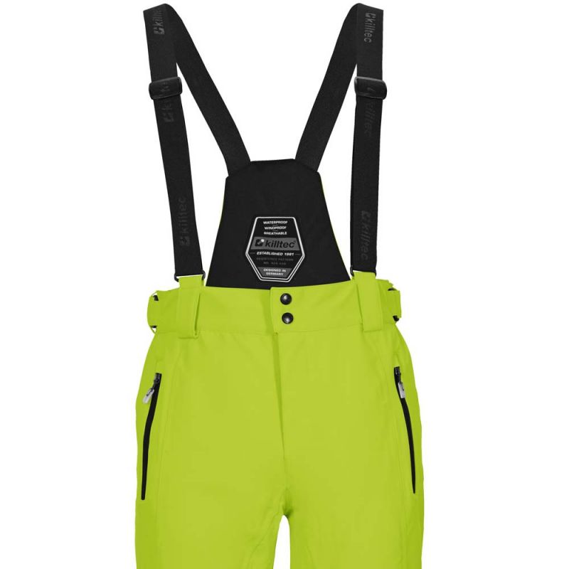 Killtec Enosh men's ski pants green breathable waterproof with adjustable suspenders yellow (30920/766) In preparation Your Sports Performance