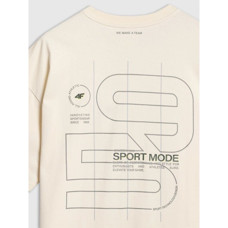 Men's oversized printed T-shirt 4F 4FRAW25TTSHM3220-11S