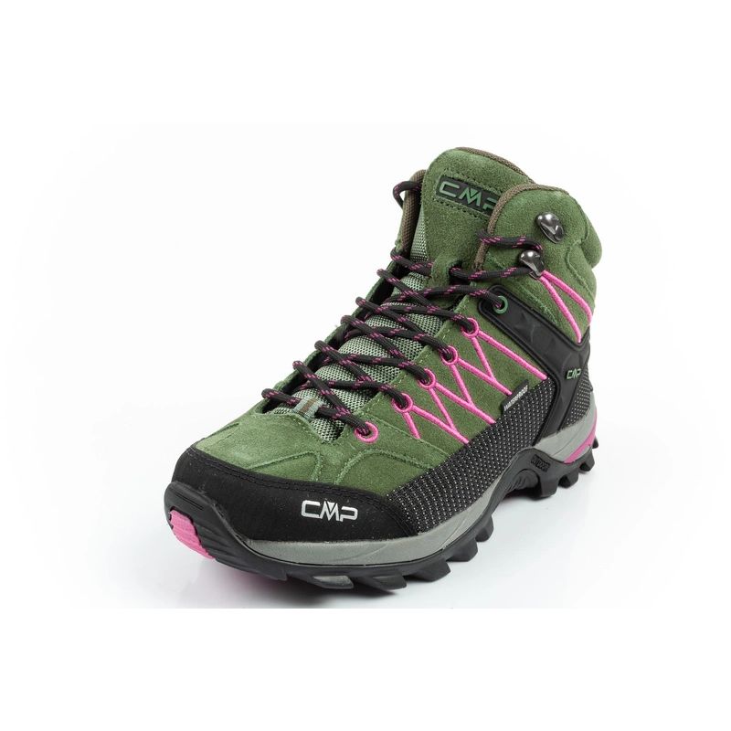 CMP Rigel women's trekking shoes leather durable waterproof ankle boots green CMP