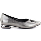 Women's ballerinas with decorative heels, silver Potocki SZ12770 To be categorized Your Sports Performance