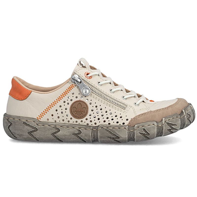 Women's leather openwork shoes, beige, Rieker L0355-61 To be categorized Your Sports Performance