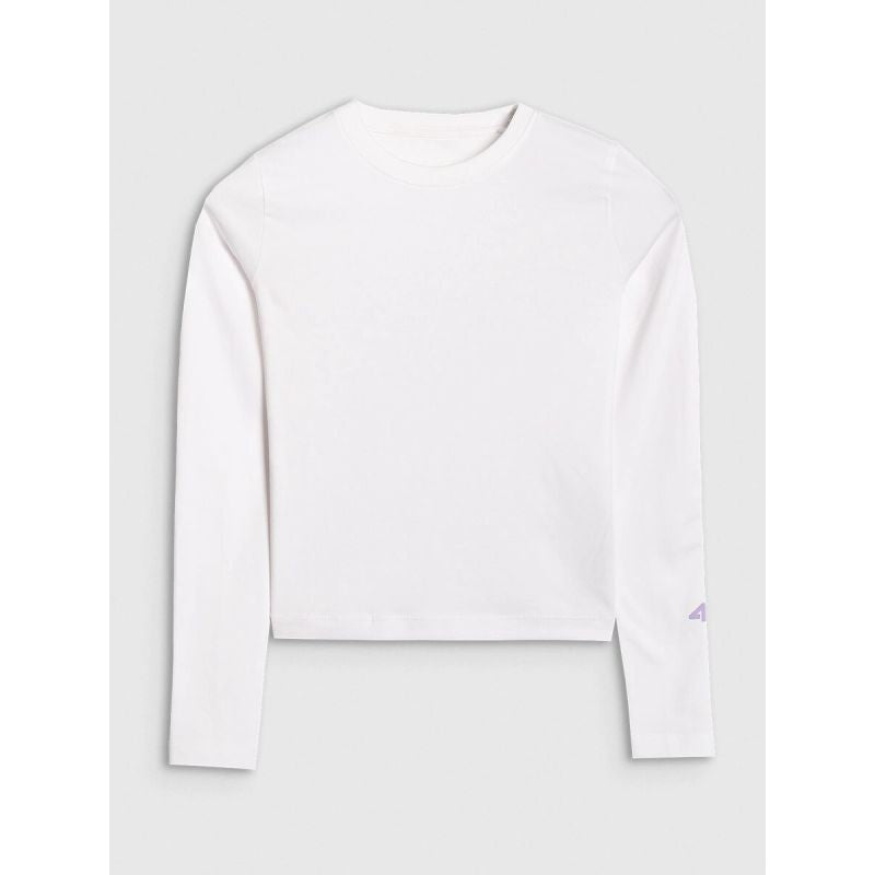 Girls' plain slim-fit long-sleeve top 4F 4FJRAW25TLONF603-10S