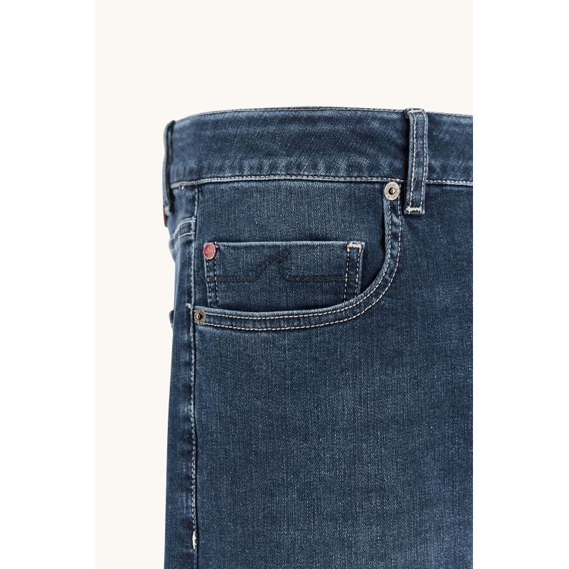Paul&Shark Red Rivet five-pocket men's jeans in mid-navy denim (15314100-J02)