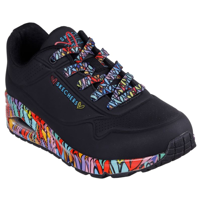 Skechers women's sneakers UNO RAVAGED LOVE 177918 BKMT