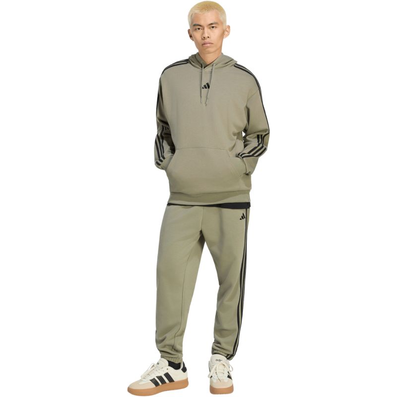 Men's adidas Essentials 3-Stripes French Terry Hoodie Olive KY4204