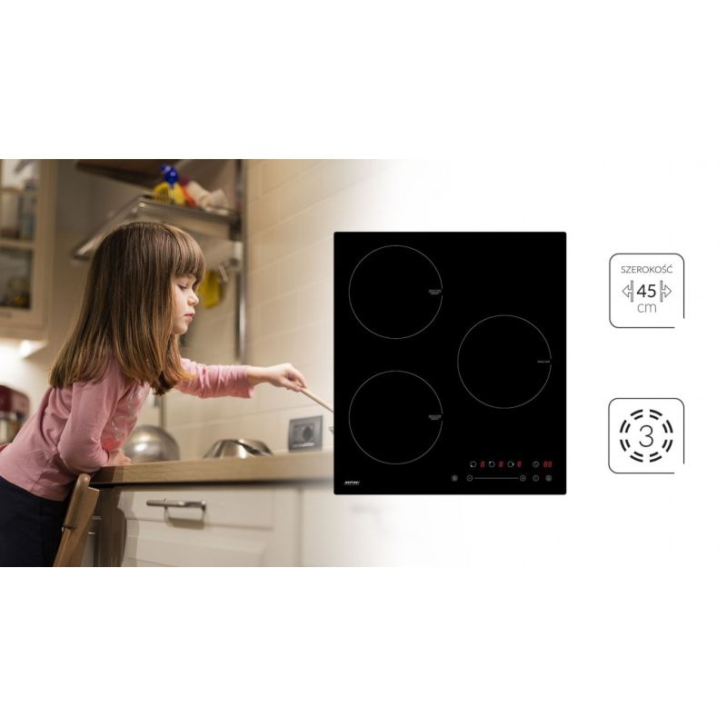 Induction hob MPM-45-IM-07 45cm, 3 cooking zones, Booster AGD - Produkty/Płyty grzejne do zabudowy Your Sports Performance