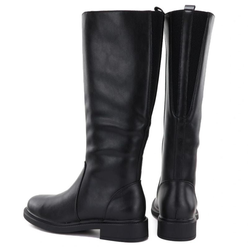 Women's leather boots, classic black Sergio Leone KZ-528-S