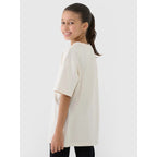 Girls' oversize plain T-shirt 4F 4FJWSS25TTSHF1851-12S