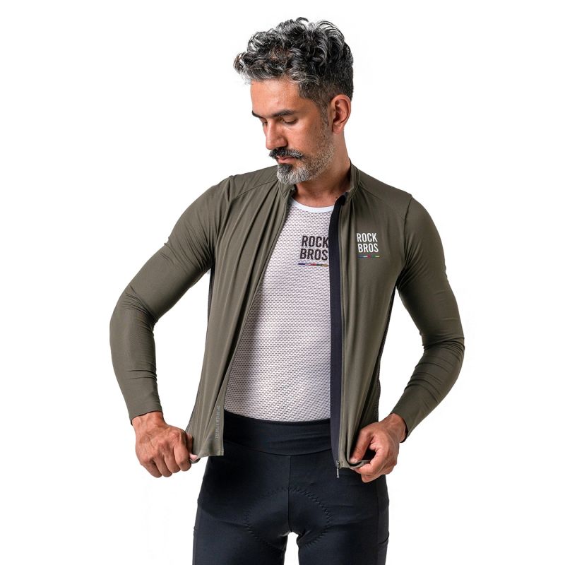 Rockbros 15220003003 ROAD TO SKY men's cycling jersey long sleeve M - green Rockbros