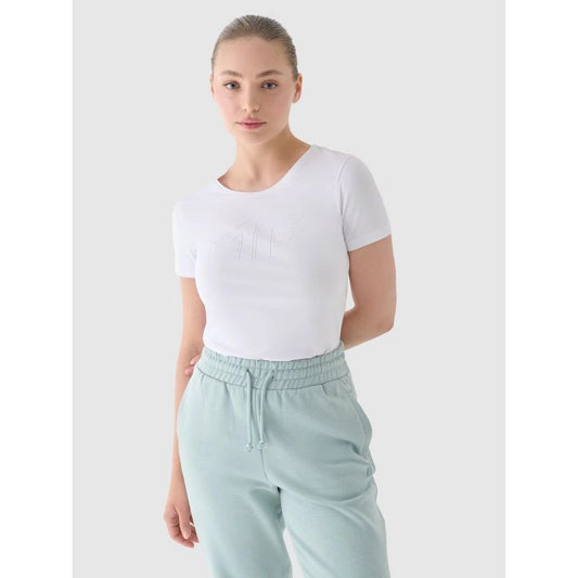 Slim T-shirt with print for women 4F 4FWMM00TTSHF1846-10S *Kategoria tymczasowa Your Sports Performance