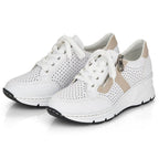Rieker W N6304-80 white leather wedge shoes Footwear/Lifestyle/Rieker Your Sports Performance