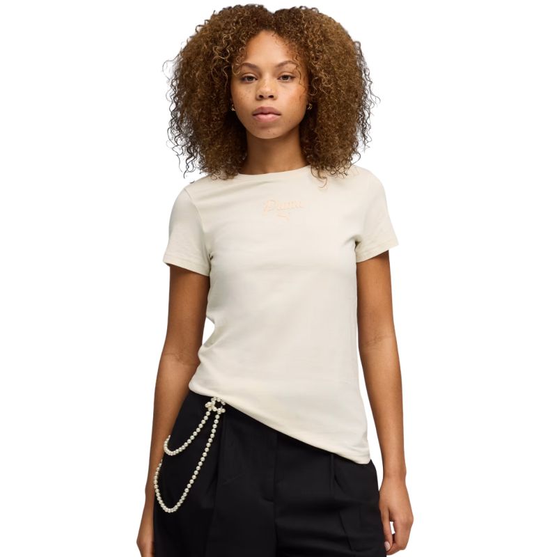 Puma ESS Script Tee Women's T-Shirt Beige 691760 87
